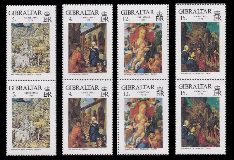 Gibraltar 412-415 Christmas Dürer vert pair set 4x2 MNH 1978
