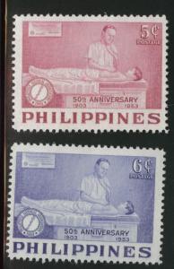 Independent Philippines Scott 603-4 MH* 1953 Doctor set