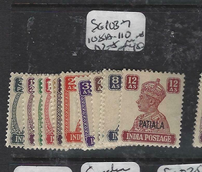 INDIA PATIALA  (PP1108B)  KGVI  SG 103-7, 108A-110, 112-5     MNH