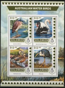 SOLOMON ISLANDS  2017 AUSTRALIAN WATER BIRDS SHEET MINT NH