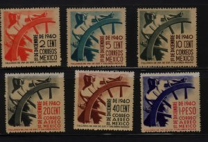 Mexico 764-6, C114-6 Stamps MNH for Inauguration of Pres. Manuel Avilia Camacho