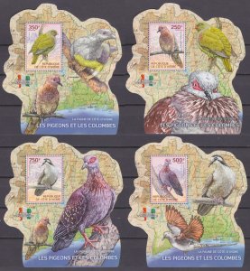 2014 Ivory Coast Cote d'Ivoire 1534/B-1537/B Lux Birds - Doves 25,00 €