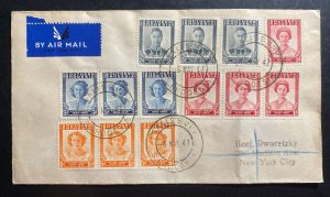 1947 Salisbury Southern Rhodesia Airmail Cover To New York Usa Royal Visit Stamp