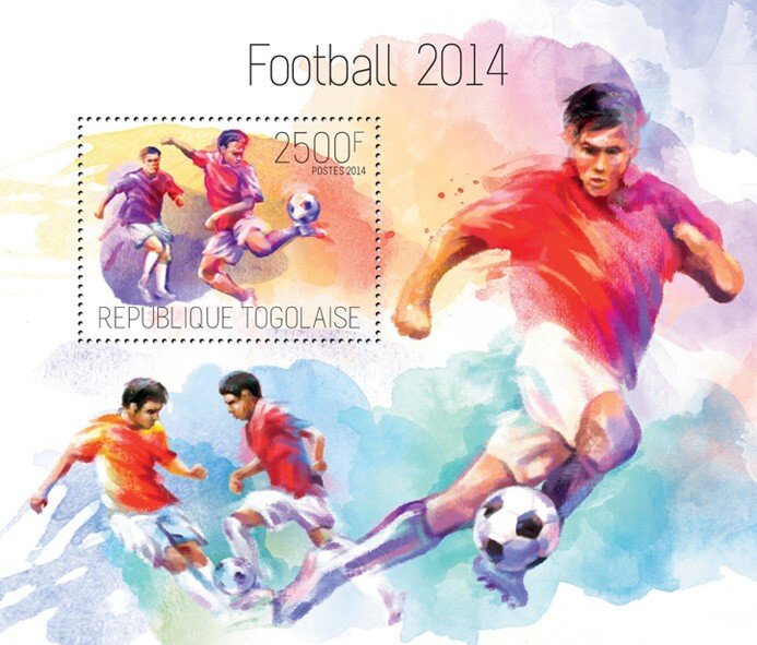 TOGO - 2014 - Football 2014 - Perf Souv Sheet - Mint Never Hinged