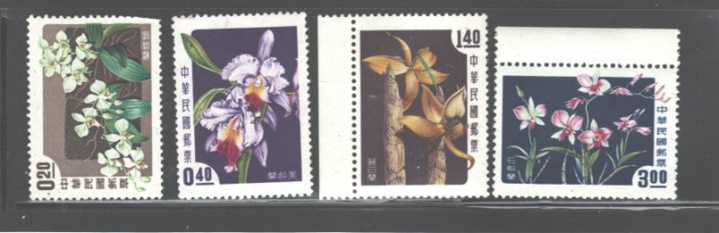 TAIWAN,1958, FLOWERS - ORCHIDS   #1189 - 1192  MH (no margins)