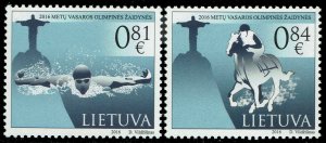 Lithuania #1082-1083  MNH - Olympics Swimming Equestrian (2016)