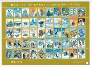 Denmark. 1994 Christmas Seal Unfolded Sheet,Mnh. H C Andersen Fairytales. Winter