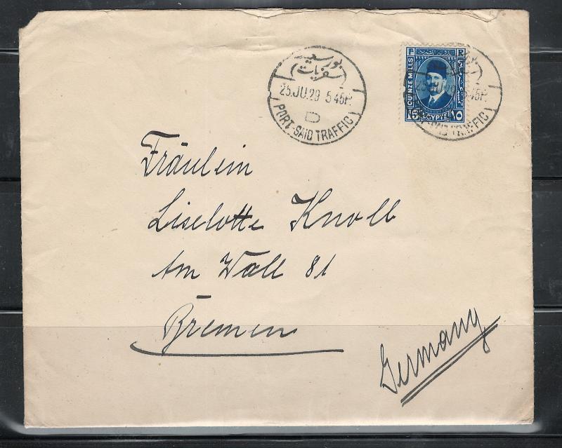 BRIEF FROM EGYPT FROM  HANS RUSHER ADDRESSED TO Fraulein LISELOTTE KNOLL GERM