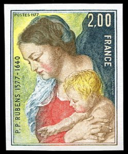 France, 1950-Present #1518 (YT 1958) Cat€84, 1977 Virgin and Child by Rub...