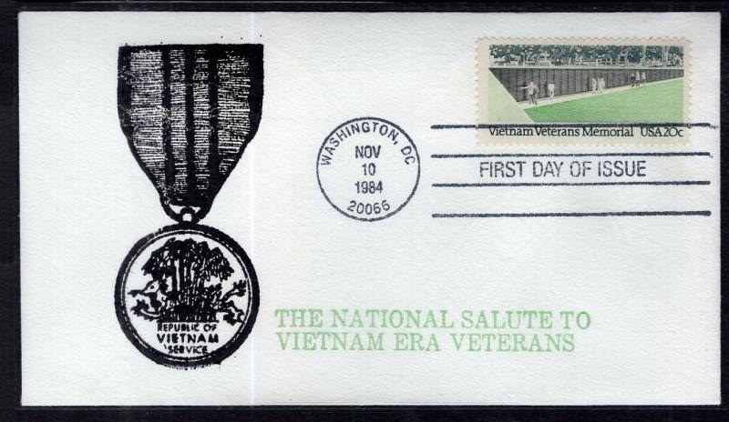 US 2109 Vietnam Veterans Memorial Rich Hoffner U/A FDC