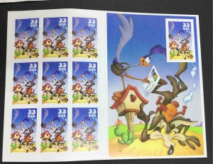 US STAMPS #3392 MINT OG NH IMPERF ROADRUNNER SHEET LOT #26876