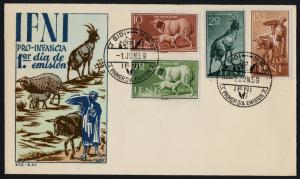 Ifni 86-7, B41-2 on hand colored Cachet FDC - Farm Animals, Sheep, Goats