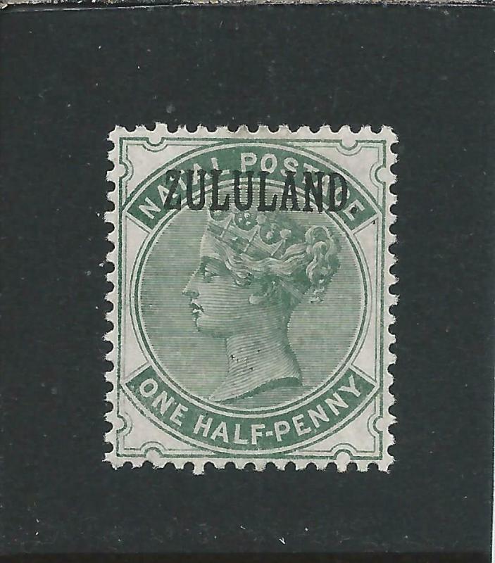 ZULULAND 1888-93 ½d DULL GREEN WITH STOP MM SG 12 CAT £55