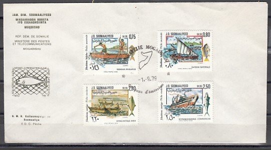 Somalia, Scott cat. 467-470. Local Fishing issue. First day cover. ^