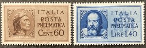 Italy 1945 #d17-8, Dante & Galileo, MNH.