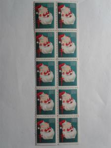 1951 CHRISTMAS SEALS BLOCK OF 10 MINT NEVER HINGED GEMS !! GREAT FIND !!