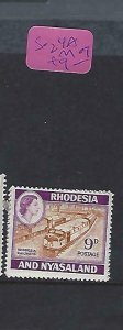 RHODESIA & NYASALAND (P2411B)  QEII  9D TRAIN  SG 24A  MOG 