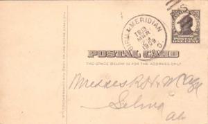 United States U.S. R.P.O.'s Birm. & Meridian 1909 400-G-1  Postal Card  Creas...