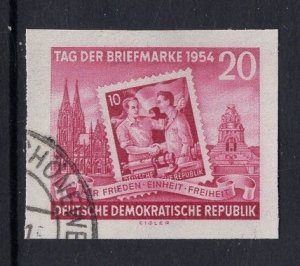 German Democratic Republic  #226  used  1954  stamp day  imperf from sheet