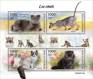 NIGER - 2023 - Cats - Perf 4v Sheet - Mint Never Hinged