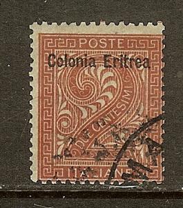 Eritrea, Scott #2, Overprinted 2c Issue, Used
