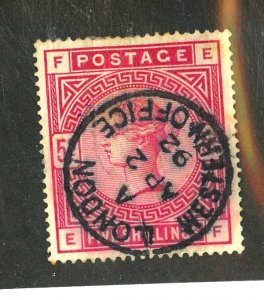 GREAT BRITAIN #108 USED FVF CREASE Cat $250