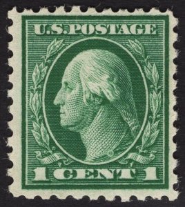 US #424 1c Green Washington MINT NH SCV $4.75