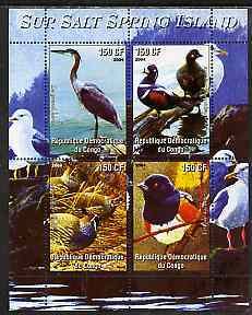 CONGO KINSHASA - 2004 - Birds, Salt Spring Is. -Perf 4v Sheet-MNH-Private Issue