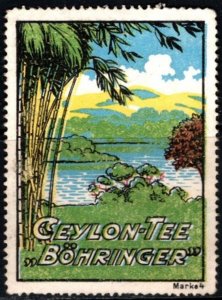Vintage Germany Poster Stamp Böhringer Ceylon Tea Unused No Gum.