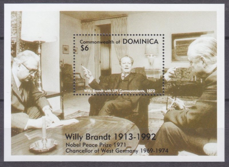 1993 Dominica 1717/B241 Nobel laureates / Willy Brandt 7,00 €
