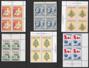 CANADA (230) Blocks and Imprint Blocks of 4 ALL Mint Never Hinged FV=C$73++
