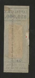 1862 United States Internal Revenue Warehouse Receipt Stamp #R50c Used Fine 