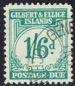 GILBERT AND ELLICE ISLANDS 1940 POSTAGE DUE 1/6 USED