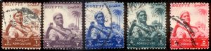 Egypt 1954 SC# 368-72 Used E186