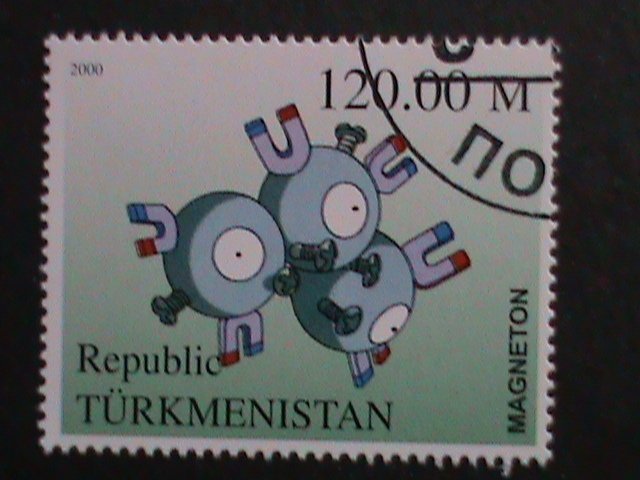 TURKMENISTAN -2000 LOVELY FAMPOUS POKEMON CTO FANCY POSTAL CANCEL VERY FINE