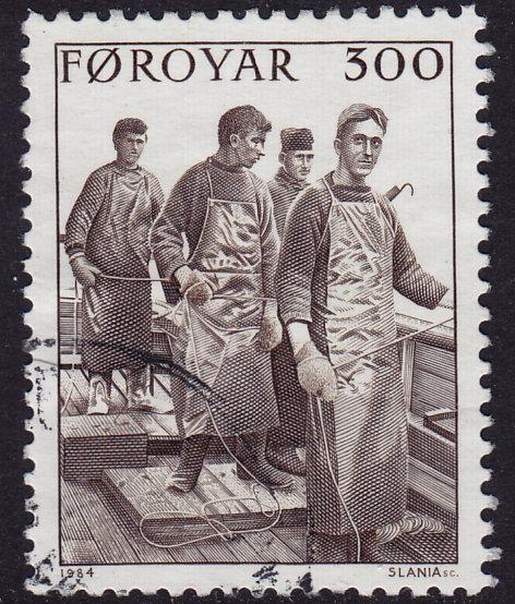 Faroe Islands - 1984 - Scott #113 - used - Fishermen