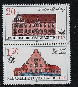 Germany DDR Scott # 2584, 2586, mint nh, se-tenant, SZd336