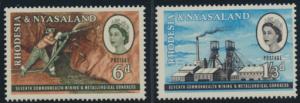 Rhodesia & Nyasaland SG 38/39 Sc# 178/79  MNH see details Mining Congress