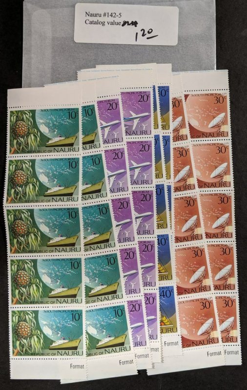 EDW1949SELL : NAURU Clean collection of all VF MNH Cplt sets & S/S. Sc Cat $327