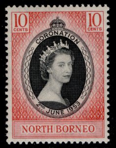 NORTH BORNEO QEII SG371, 10c 1953 CORONATION, NH MINT.