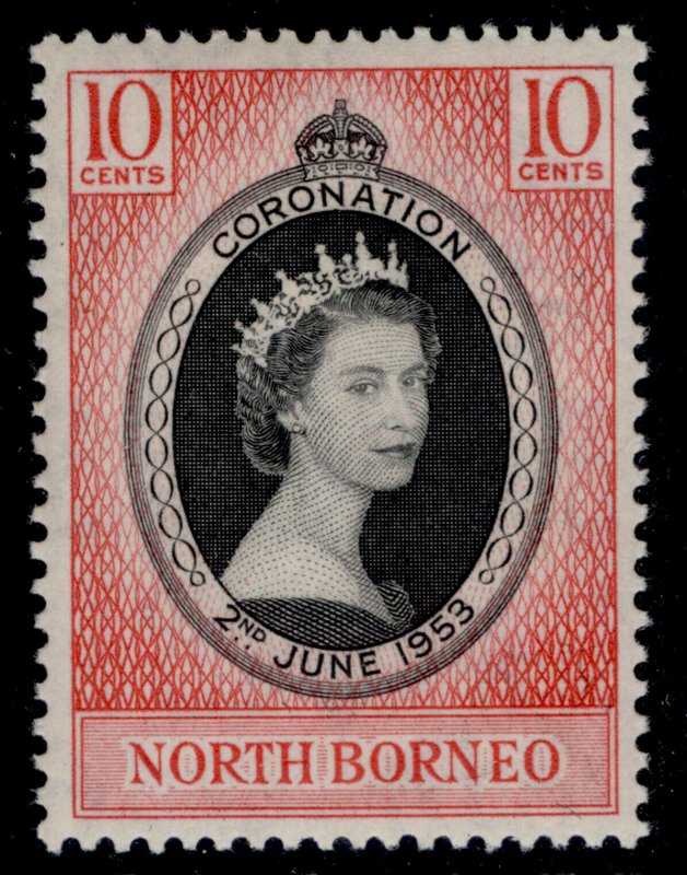 NORTH BORNEO QEII SG371, 10c 1953 CORONATION, NH MINT.