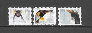 FRENCH SOUTHERN ANTARCTIC TERRITORY #594a-6a  PENGUINS MNH