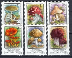 Hungary 1986 MNH Stamps Scott 3046-3051 Mushrooms