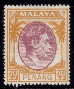 MALAYSIA - Penang GVI SG16, 25c purple & orange, M MINT.