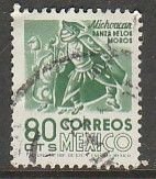 MEXICO 1072, 80¢ 1950 Def 8th Issue Fosforescent coated. USED. F-VF. (745)