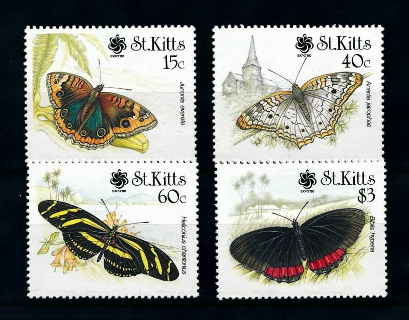 [98981] St. Kitts 1990 Insects Butterflies Overprint Osaka Expo MNH