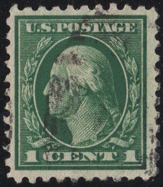 SC#424 1¢ George Washington Single (1914) Used