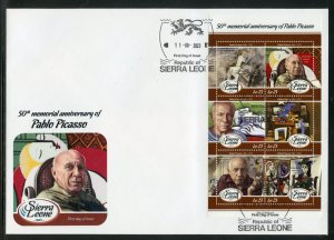 SIERRA LEONE 2023 50th MEMORIAL OF PABLO PICASSO PAINTINGS SHEET FIRST DAY COVER