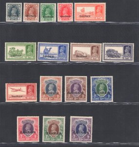 1938-41 BAHRAIN, Stanley Gibbons n. 20/37 - George VI - MNH**