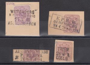 Germany, 4 diff 19th Century Railway Cancels on 5pf Postal Card Indicia